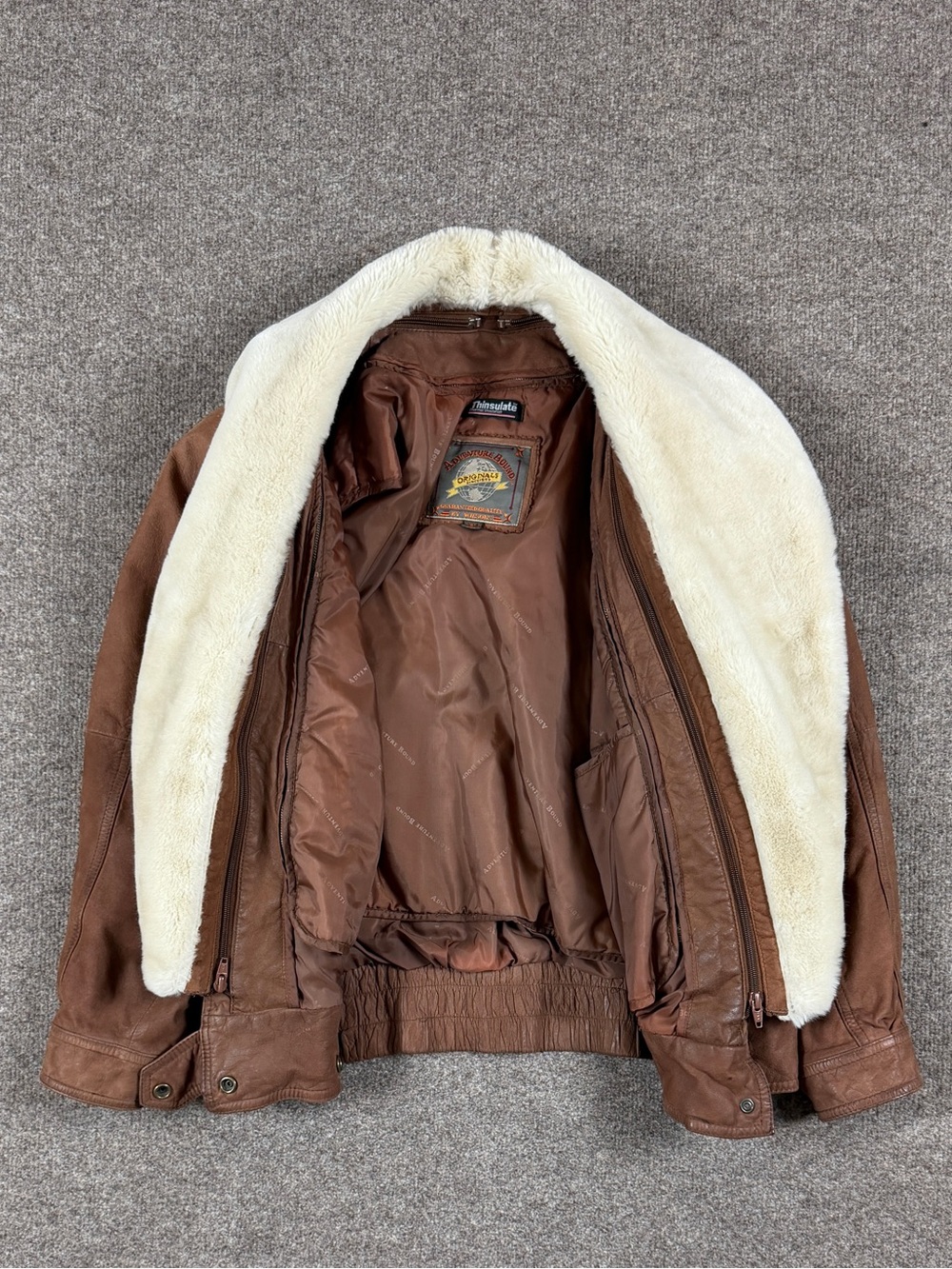 Vintage Wilsons Adventure Bound Brown Leather Pilot Bomber Jacket Women’s Small - Picture 4 of 11